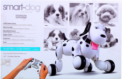 

Indiakaapna Remote Control Smart Dog With Interactive Sounds(White, Black), Black;white