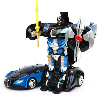 

The Flyer's Bay One Button Transforming Bugatti Car into Robot with Cool Dance Feature(Blue)(Multicolor)