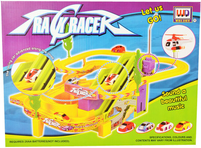 

Just Toys Track Racer with Advanced Racing Car along with Strap, Beautiful Music and Flying Helicopter(Multicolor)
