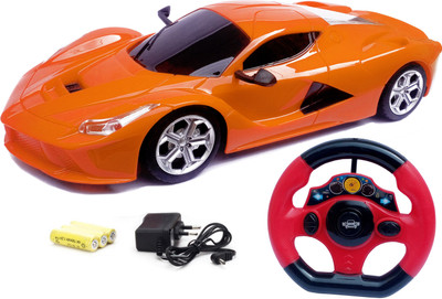 

Flipzon RC Jackman 1:18 Ferrari Style Racing Rechargeable Car With Radio Control Steering (Orange)(Orange)