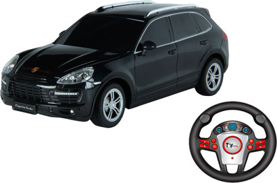 

Toy House Officially Licensed 1:24 Porsche Cayenne Rechargeable car with Gravity sensor steering Remote, Black(Black)