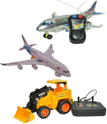 

New Pinch Musical Plane with remote plane and wired remote jcb(Multicolor)