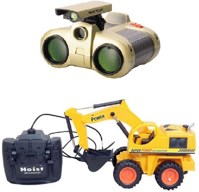 

New Pinch Shovel Loader Wired Remote control Jcb (size- big ) with binocular toy(multicolor)