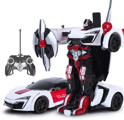 

The Flyer's Bay One Button Transforming Police Car into Robot with Cool Dance Feature (White)(Multicolor)