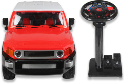 

Toys Bhoomi 1:10 Scale High-Performance Steering Wheel & Foot Pedal Controlled RC Sports Car with Rechargeable Batteries & Charger(Red)