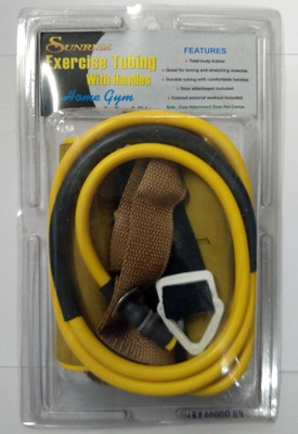 Sunrise Exercise Tubing with Handles 18" ( Yellow / X - Light ) - Pack of 1 pcs Resistance Tube(Yellow, Black), Black;yellow