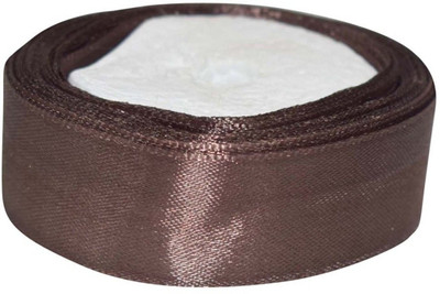 

BUBNA 25mm Satin ribbons for Birthdays gift wrapping /House and Wedding Party decoration : Pack Of 10 Metre (SANDY BROWN) Brown Satin Ribbon(Pack of 1)