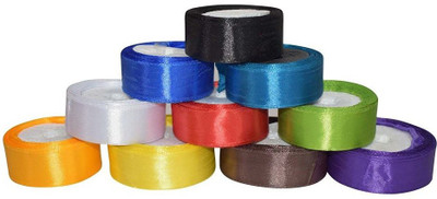 

BUBNA 500A Multicolor Satin Ribbon(Pack of 10)