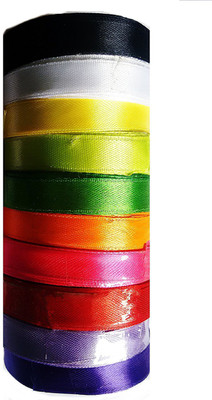 

BUBNA MULTI COLOR Multicolor Satin Ribbon(Pack of 10)