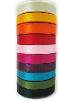 

Vardhman Satan Ribbon Half Inch Width, Multicolored combo Of 10 Rolls , 10 Mt Each Roll , Total 100 Mt Multicolor Satin Ribbon(Pack of 10)