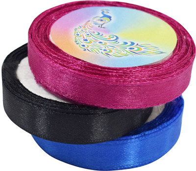 

AsianHobbyCrafts (1626_B) Satin Ribbon "Length 10m Each "Pack of 3 For Scrapbooking, HobbyCrafts etc. Multicolor Satin Ribbon(Pack of 3)