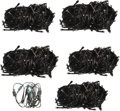 GOLDDUST 20 LEDs 3.96 m Black Flickering, Color Changing String Rice Lights(Pack of 5)
