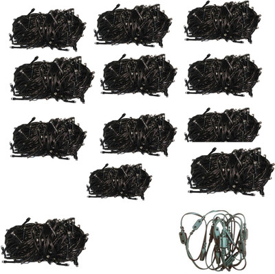 GOLDDUST 20 LEDs 3.96 m Black Flickering, Color Changing String Rice Lights(Pack of 12)