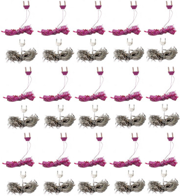 Home Delight 157 inch White, Pink Rice Lights(Pack of 30)