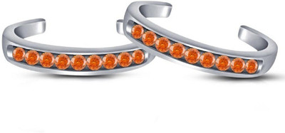 

Vorra Fashion Half Eternity Sterling Silver Cubic Zirconia Platinum Plated Toe Ring