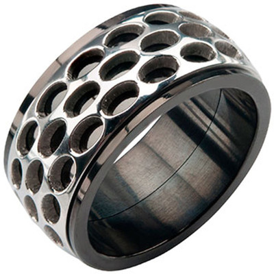 

Inox Jewelry RS Car Grille Spinner Stainless Steel Ring, Black;silver