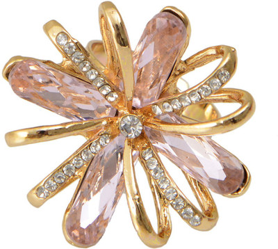 

Taj Pearl Designer Crystal Alloy Ring, Gold