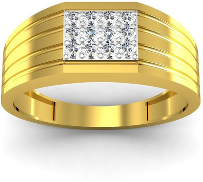 AG Jewellery Madras Sterling Silver Diamond Ring, Yellow