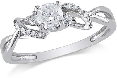 

Kiara Jewellery Sterling Silver Swarovski Zirconia Rhodium Plated Ring, White