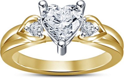 42% OFF on Kirati Heart Design Sterling Silver Gold Plated Ring