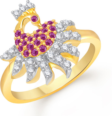 

VK Jewels Graceful Mayur Alloy Cubic Zirconia Gold Plated Ring