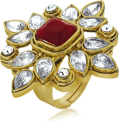 77% OFF on SPARGZ Ethnic Design Finger Ring Studded with Ruby