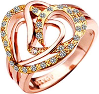 

University Trendz Alloy Crystal Gold-plated Plated Ring