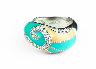 

Swank Silver Elegant Exclusive Sterling Silver Ring, Multicolor
