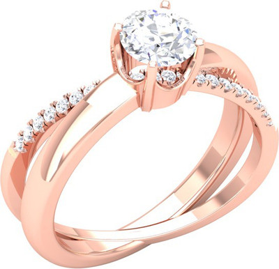 

Kiara Jewellery Silver Cubic Zirconia Rhodium Plated Ring, Pink