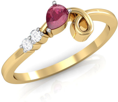 

Vachya Glory 14kt Diamond, Ruby Yellow Gold ring(Yellow Gold Plated)