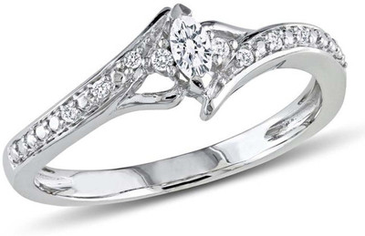 

Kiara Jewellery Sterling Silver Swarovski Zirconia Rhodium Plated Ring, White