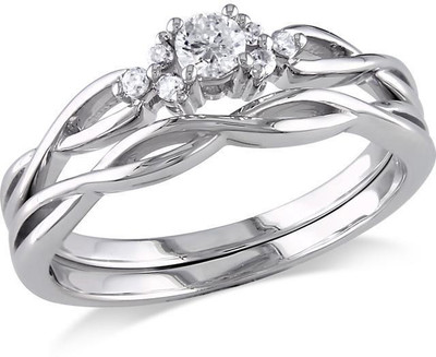 

Kiara Jewellery Kavya Sterling Silver Swarovski Zirconia Gold-plated Plated Ring