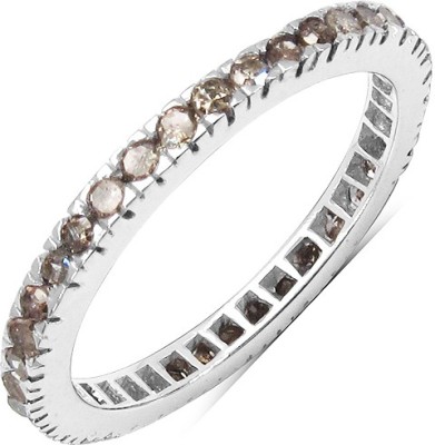 Johareez Sterling Silver Diamond Sterling Silver Plated Ring