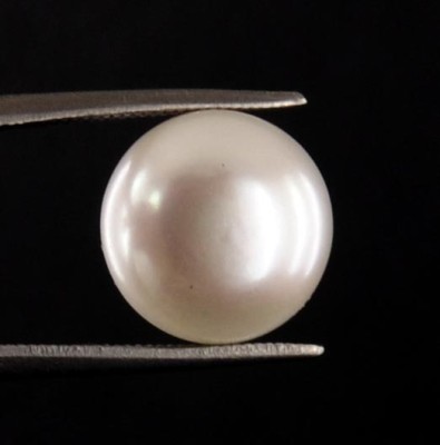 Raviour Lifestyle 5.5 ct./6.05 Ratti White pearl (Moti) Natural Gemstone Stone Pearl Ring