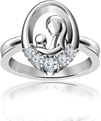

Anopchand Tilokchand Jewellers Silver Cubic Zirconia Gold-plated Plated Ring, Platinum