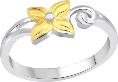

Vighnaharta Beautiful Flower Leaf Alloy 18K White Gold Plated Ring, Silver