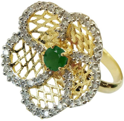 Sheetal Jewellery Brass Cubic Zirconia Gold Plated Ring