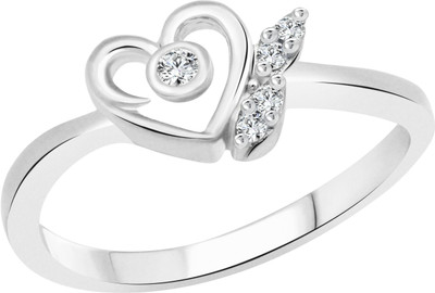 VIGHNAHARTA Alloy Cubic Zirconia 18K White Gold Plated Ring