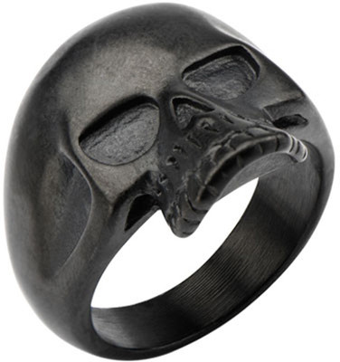 

Inox Jewelry Hallowed Jaw Skull Stainless Steel Ring, Black
