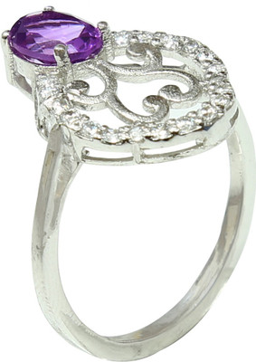 

Angel Jewels Silver Amethyst Silver Plated Ring