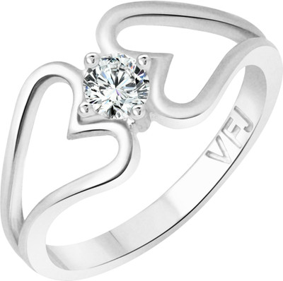 

Vighnaharta Secret Heart Alloy Cubic Zirconia Gold-plated Plated Ring, Silver