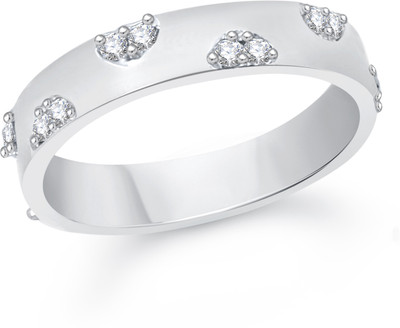 

VK Jewels Side Stones Alloy Cubic Zirconia Rhodium Plated Ring, Silver