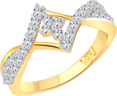 VIGHNAHARTA Golden Finger Touch Alloy Cubic Zirconia Gold Plated Ring