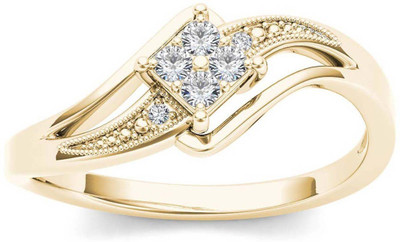 

AG Jewellery Sterling Silver Diamond Rhodium Plated Ring, Multicolor