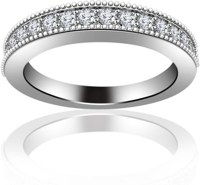 

Anopchand Tilokchand Jewellers Band Sterling Silver Cubic Zirconia Gold-plated Plated Ring, White