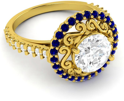 

Parshva Diam Silver Ruby Gold-plated Plated Ring, Yellow