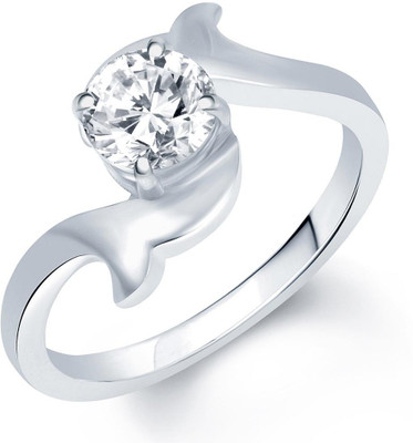 

Sukkhi Solitaire Cubic Zirconia Alloy Cubic Zirconia Rhodium Plated Ring, White