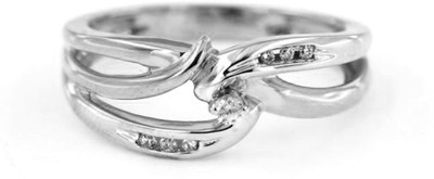 

Anopchand Tilokchand Jewellers Silver Cubic Zirconia Gold-plated Plated Ring, Platinum