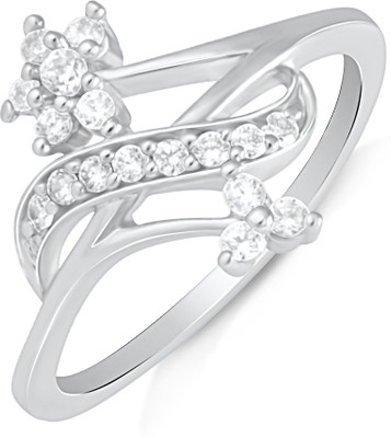 mahi Splendid Alloy Cubic Zirconia Rhodium Plated Ring