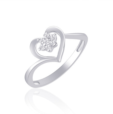 87% OFF on VK Jewels Star in Heart Shaped for Women and Girls Alloy Cubic Zirconia Rhodium Plated Ring